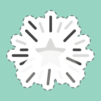 Sticker line cut Star with Rays. related to Stars symbol. simple design editable. simple illustration. simple vector icons