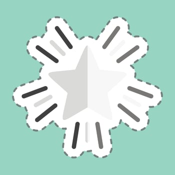 Sticker line cut Christmas Stars. related to Stars symbol. simple design editable. simple illustration. simple vector icons