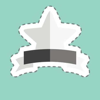 Sticker line cut Award Star. related to Stars symbol. simple design editable. simple illustration. simple vector icons