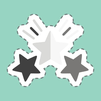 Sticker line cut Award Star 2. related to Stars symbol. simple design editable. simple illustration. simple vector icons