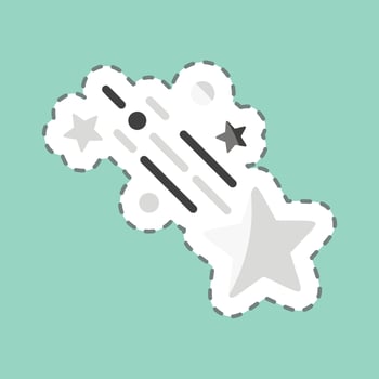 Sticker line cut Shooting Star. related to Stars symbol. simple design editable. simple illustration. simple vector icons