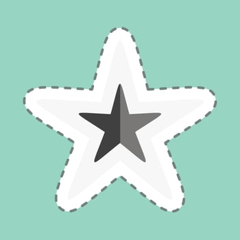 Sticker line cut Star. related to Stars symbol. simple design editable. simple illustration. simple vector icons