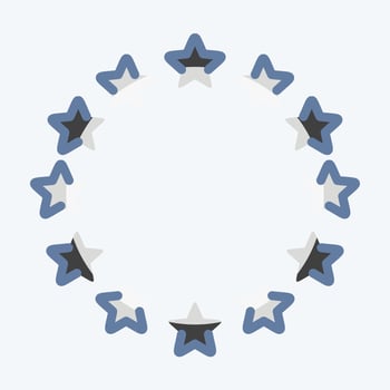 Icon EU Stars. related to Stars symbol. doodle style. simple design editable. simple illustration. simple vector icons