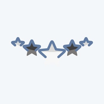 Icon Five Stars Rating. related to Stars symbol. doodle style. simple design editable. simple illustration. simple vector icons