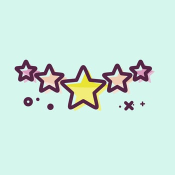 Icon Five Stars Rating. related to Stars symbol. MBE style. simple design editable. simple illustration. simple vector icons