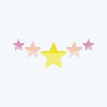 Icon Five Stars Rating. related to Stars symbol. flat style. simple design editable. simple illustration. simple vector icons