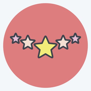 Icon Five Stars Rating. related to Stars symbol. color mate style. simple design editable. simple illustration. simple vector icons