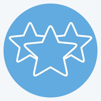 Icon Three Stars. related to Stars symbol. blue eyes style. simple design editable. simple illustration. simple vector icons