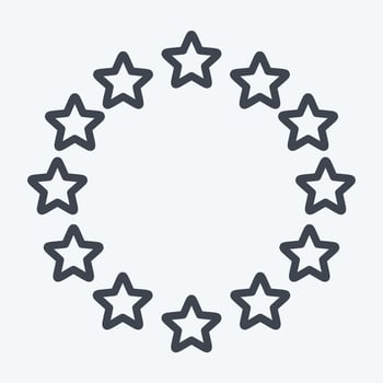 Icon EU Stars. related to Stars symbol. line style. simple design editable. simple illustration. simple vector icons