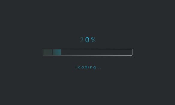 20 percent Futuristic dark blue Progress loading bar. Loading bar process of indicators. vector