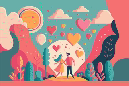 love heart Illustration of a Valentines Day Card background vector