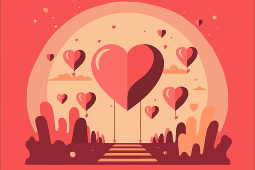 love heart Illustration of a Valentines Day Card background vector