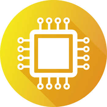 Chips icon in flat design style. Circuit chip signs illustration. png