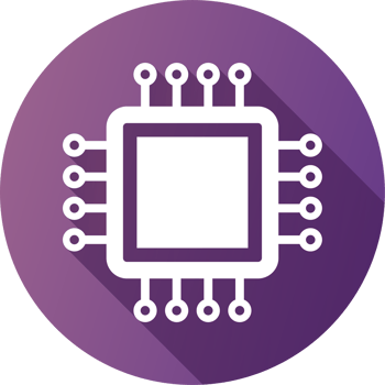 Chips icon in flat design style. Circuit chip signs illustration. png