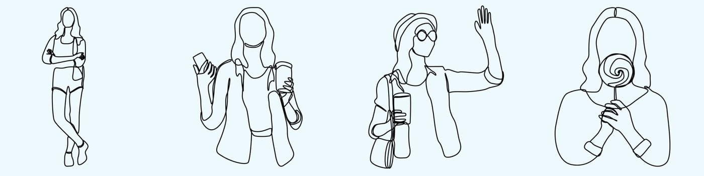 continuous one line hand drawing of woman face line art feminine vector