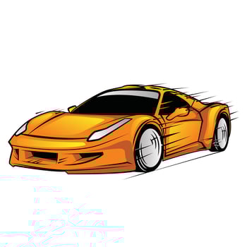 Orange Sport Car Vector Illustration