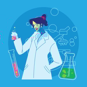Cute Female Scientist vector