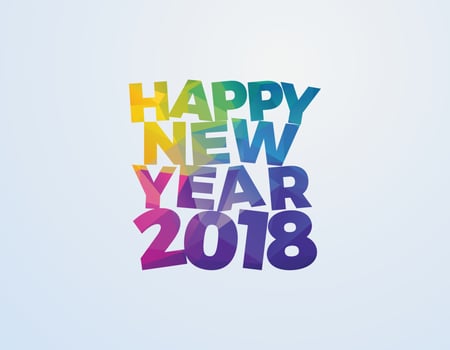 Happy New Year 2018 vector illustration greeting card design.