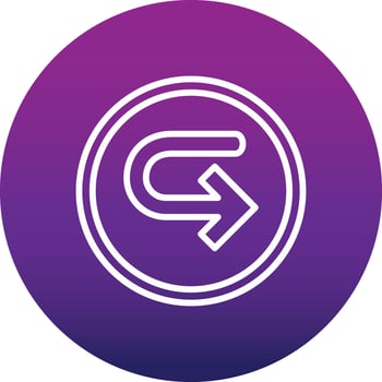 Turn Right Arrow Vector Icon