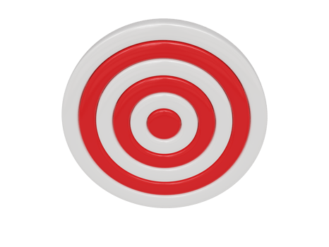 Red and white target. 3d render. png