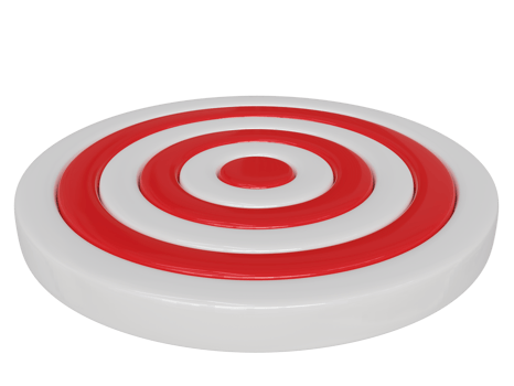Red and white target. 3d render. png