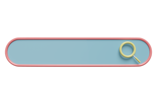 blue search bar blank with magnifying glass isolated. minimal web search engine or web browsing concept, 3d illustration or 3d render png
