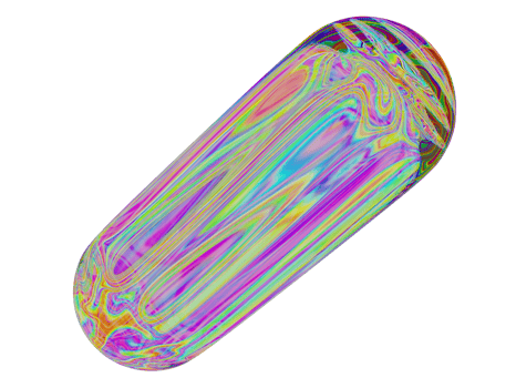 3d shape, Rainbow geometric figure. 3d render. png