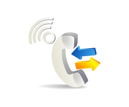 Flat isometric 3d illustration incoming and outgoing calling concept vector
