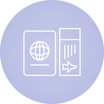 Ticket and Passport Vector Icon