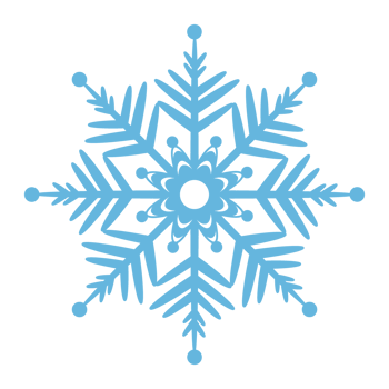 Openwork blue snowflake.  PNG illustration with transparent background.