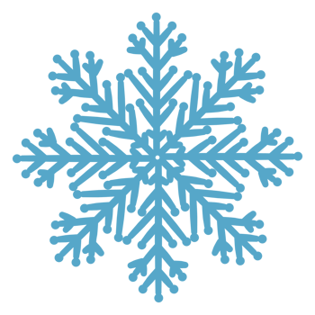 Openwork blue snowflake.  PNG illustration with transparent background.
