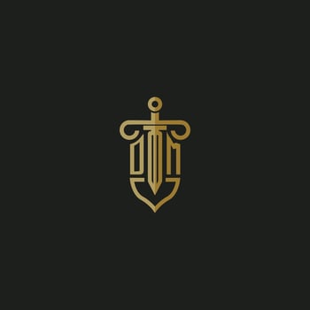 DM initial monogram logo design for law firm vector image