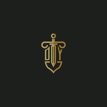 DY initial monogram logo design for law firm vector image