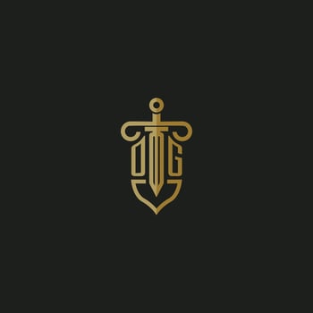 OG initial monogram logo design for law firm vector image