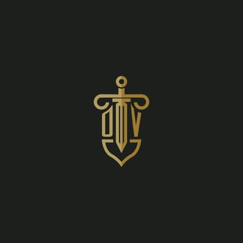 OV initial monogram logo design for law firm vector image
