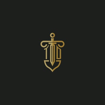 TD initial monogram logo design for law firm vector image