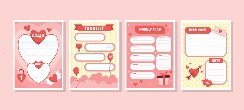 Valentines Journal Template vector