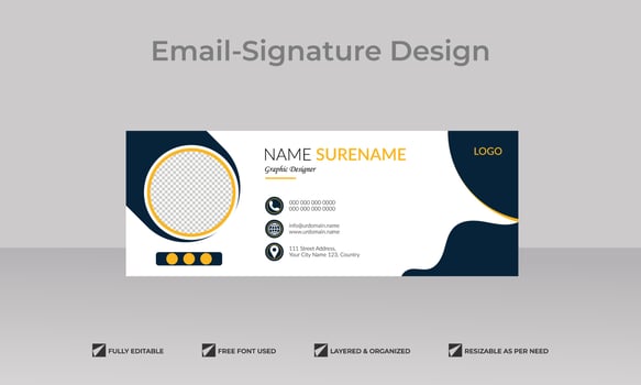 Modern creative business email signature or email footer and personal social media cover template vector