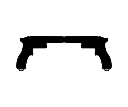 Silhouette Pistol Gun Pistol for Art Illustration, Logo, Pictogram, Website or Graphic Design Element. Vector Illustration