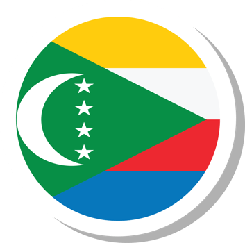 Comoros flag circle shape, flag icon. png