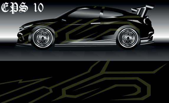 Car wrap design vector, truck and cargo van decal. Graphic abstract stripe racing background designs for vehicle, rally, race, off road car, adventure and livery car. vector