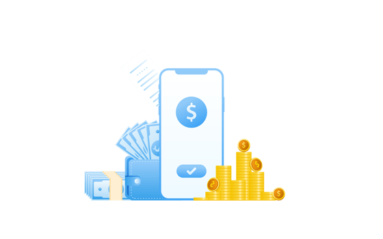Financial management concept and investment, Flat design of payment and finance with pile coins or stack of coins. png
