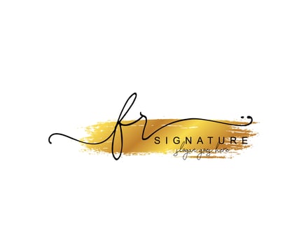 Initial FR beauty monogram and elegant logo design, handwriting logo of initial signature, wedding, fashion, floral and botanical with creative template. vector