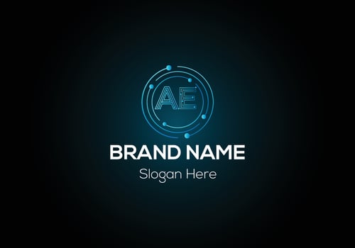 Abstract AE letter modern initial lettermarks logo design vector