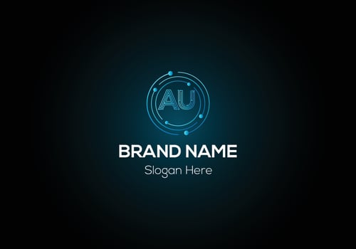Abstract AU letter modern initial lettermarks logo design vector