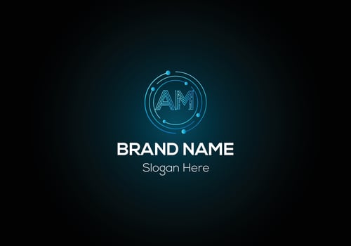 Abstract AM letter modern initial lettermarks logo design vector