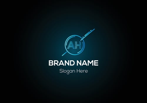 Abstract modern AH logo design template vector