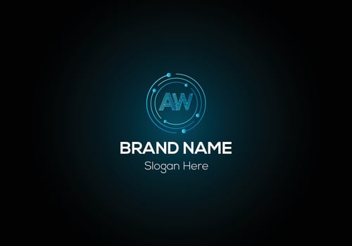 Abstract AW letter modern initial lettermarks logo design vector