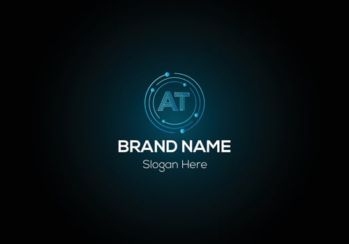 Abstract AT letter modern initial lettermarks logo design vector