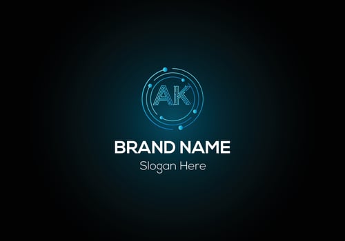 Abstract AK letter modern initial logo design vector